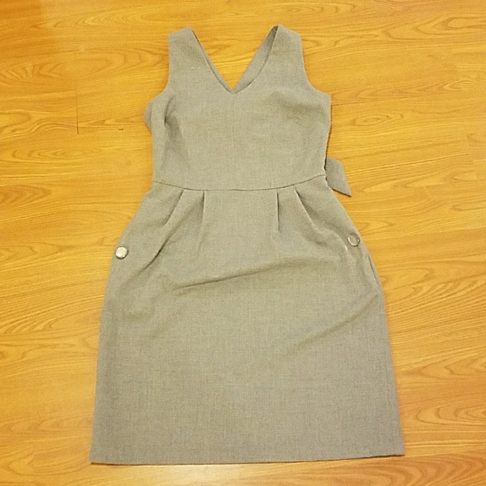 Banana Republic gray halter bowtie dress